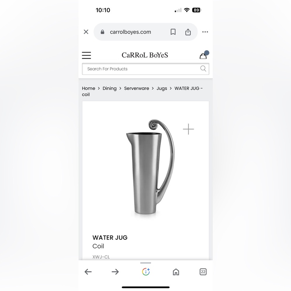 Carrol Boyes ‘coil’ water jug